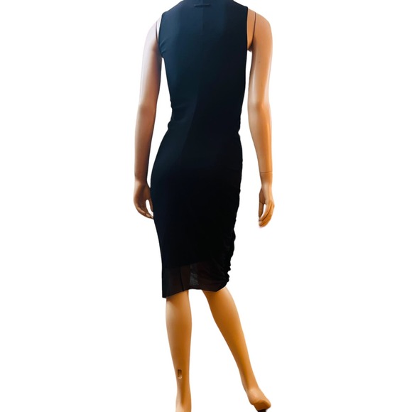 Jean Paul Gaultier Soleil Vintage Black Ruffle Midi Length Sheath Dress Size M - Picture 5 of 14
